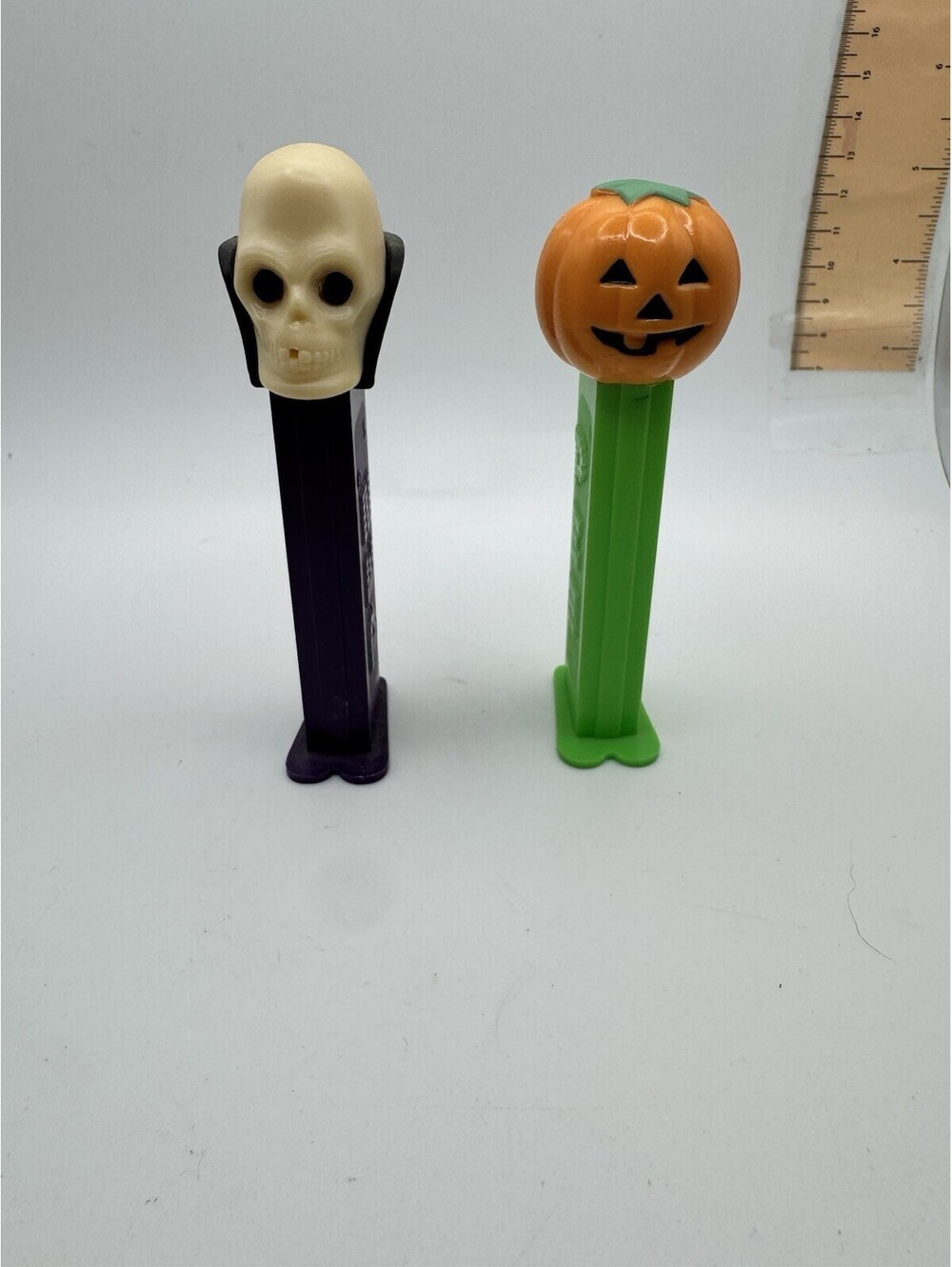 Vintage Halloween Pez - Skull And Pumpkin Head